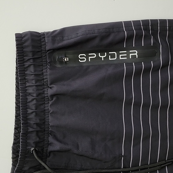 SPYDER Men's Black White Stripes Swim Trunks Board Short  Quick Dry Size XXL - Picture 4 of 16